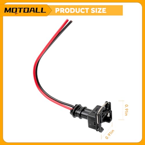 MOTOALL Fuel Injector Connector EV1 OBD1 Plug Wire Harness Pigtail Wiring Loom Clip Cut & Splice 2-Wire Female - 8pcs - Image 3