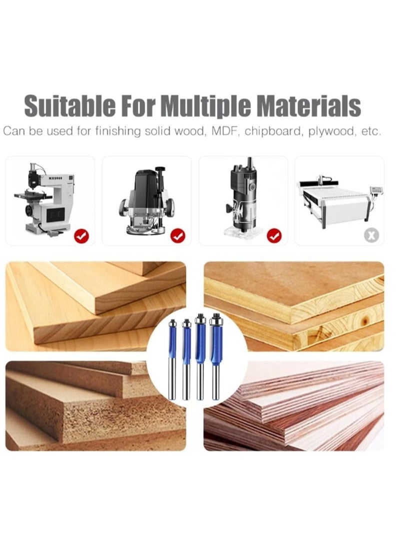 T&Y Flush Trim Router Bit Set 6/8 Inch Shank Top Bearing Flush Trim Router Bit - Image 2
