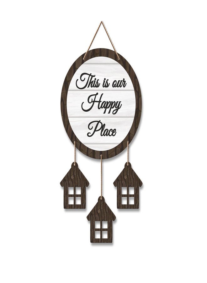 Artvibes This is Our Happy Place Wooden Wall Hangings Decor For Home | Bed Room | Quotes Decor Item | Home Quotes Wall Hanging | Modern Decor Items | Wall Poster | Artworks Hangings | Gift(WH_7211N) - Image 1