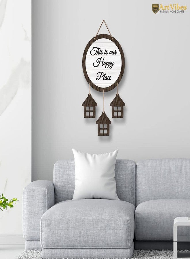 Artvibes This is Our Happy Place Wooden Wall Hangings Decor For Home | Bed Room | Quotes Decor Item | Home Quotes Wall Hanging | Modern Decor Items | Wall Poster | Artworks Hangings | Gift(WH_7211N) - Image 2