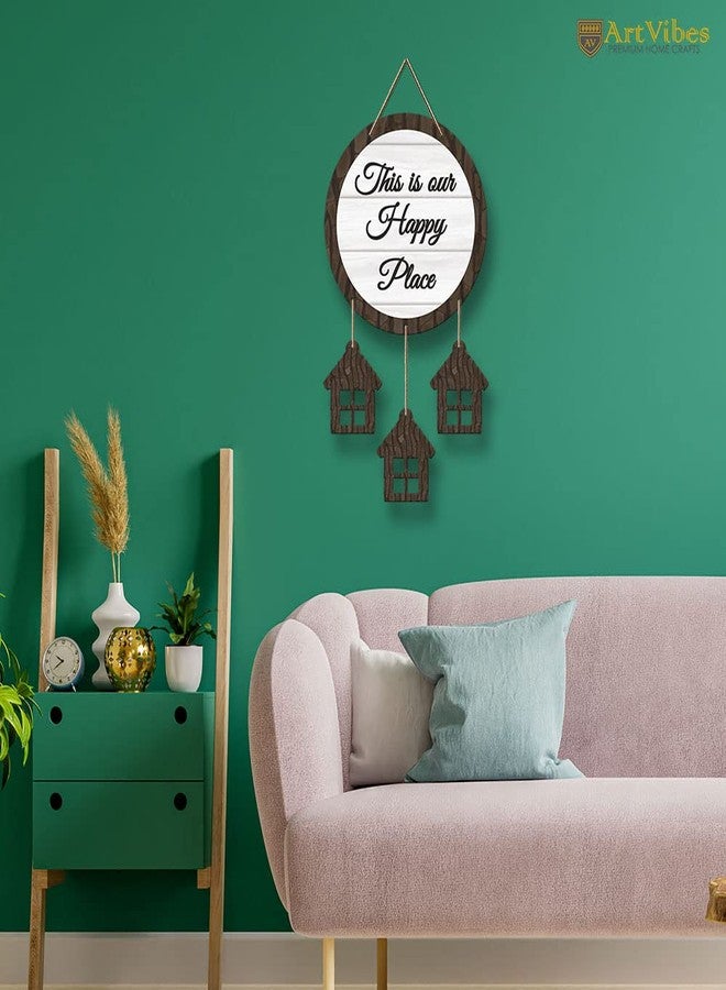 Artvibes This is Our Happy Place Wooden Wall Hangings Decor For Home | Bed Room | Quotes Decor Item | Home Quotes Wall Hanging | Modern Decor Items | Wall Poster | Artworks Hangings | Gift(WH_7211N) - Image 3