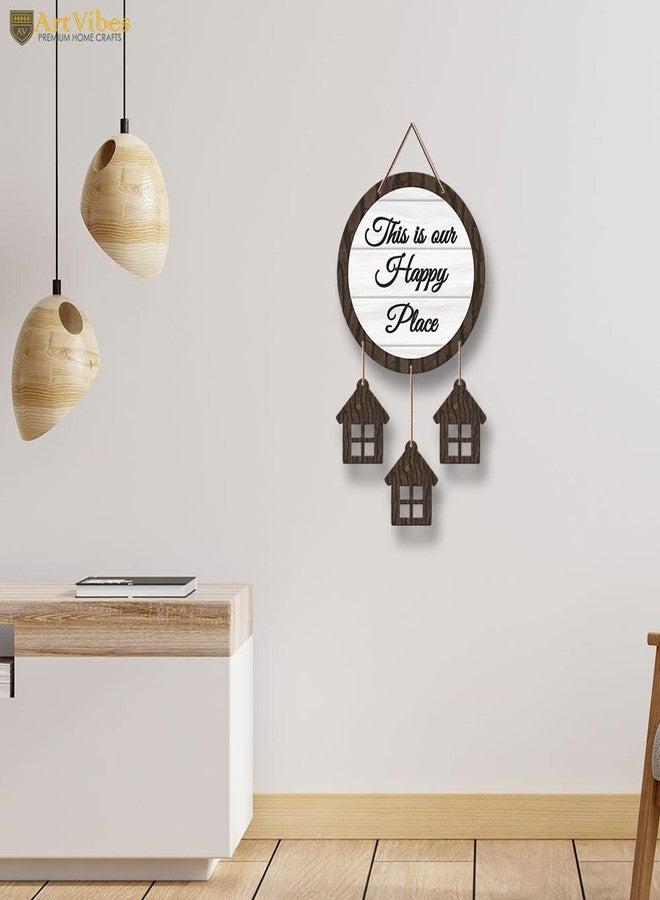 Artvibes This is Our Happy Place Wooden Wall Hangings Decor For Home | Bed Room | Quotes Decor Item | Home Quotes Wall Hanging | Modern Decor Items | Wall Poster | Artworks Hangings | Gift(WH_7211N) - Image 4