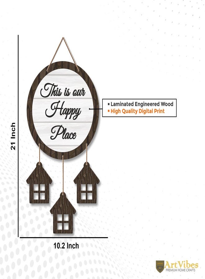 Artvibes This is Our Happy Place Wooden Wall Hangings Decor For Home | Bed Room | Quotes Decor Item | Home Quotes Wall Hanging | Modern Decor Items | Wall Poster | Artworks Hangings | Gift(WH_7211N) - Image 5