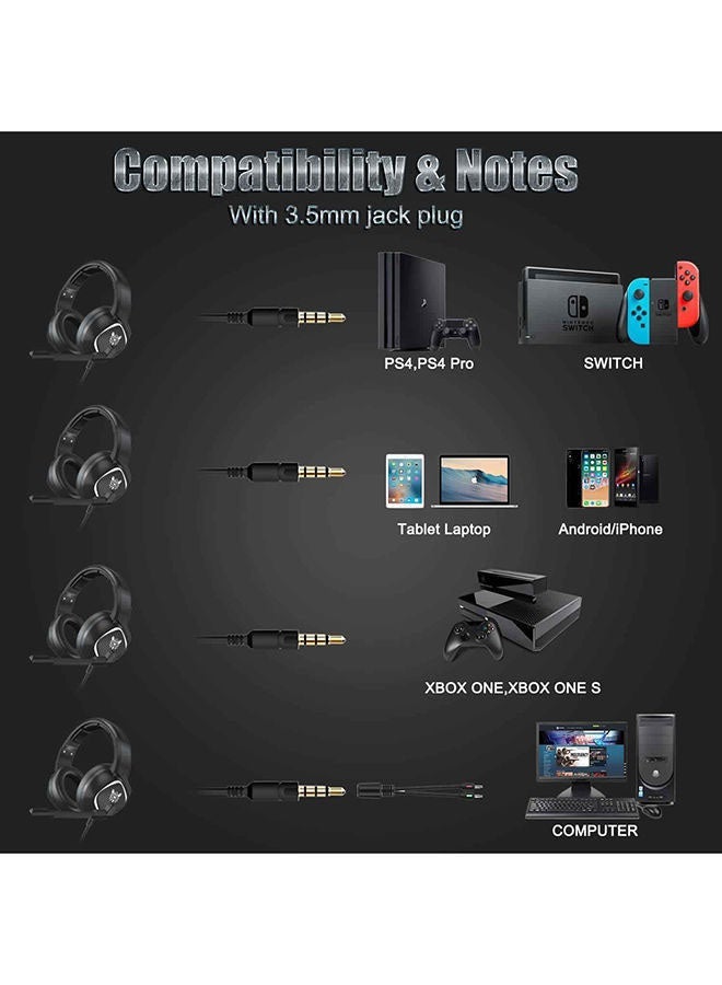 K20 سماعة رأس سلكية للألعاب مع ميكروفون ل PS4 / PS5 / XOne / XSeries / NSwitch / PC