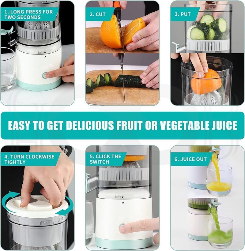Drumstone 【Limited Time Summer Season With 15 Years Warranty】Automatic Citrus Fruit Juicer Electrical Orange Juicer Squeezer Electric Lemon Juicer Rechargeable and Portable for Kitchen Juicer - Image 3