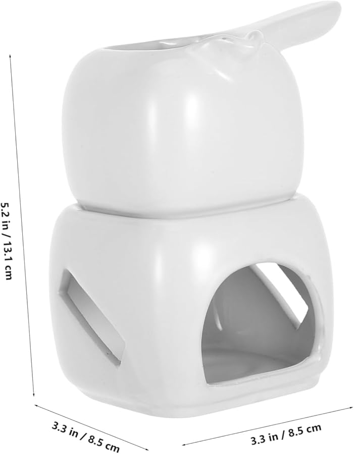 White Ceramic Chocolate Melting Pot Rapid Heating for Fondue Desserts Butter Warmer - Image 4