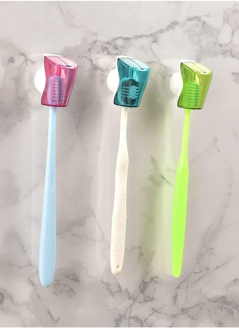 Generic Travel Toothbrush Head Covers Case - Portable Electronic and Manual Toothbrush Case Box with Suction Cup for Home and Outdoor (3PCS)  - Image 2