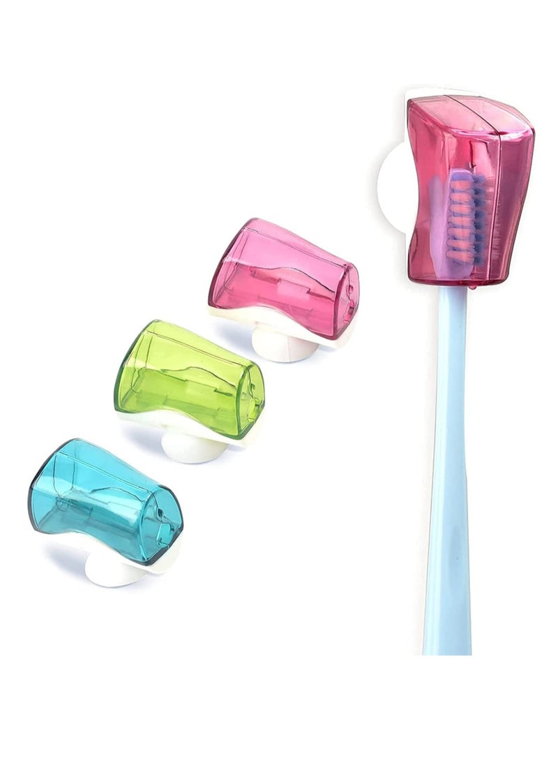 Generic Travel Toothbrush Head Covers Case - Portable Electronic and Manual Toothbrush Case Box with Suction Cup for Home and Outdoor (3PCS)  - Image 1