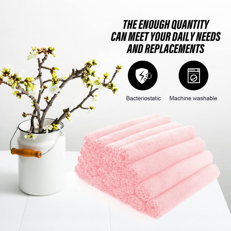 MOONQUEEN Ultra Soft Premium Washcloths Set - 12 x 12 inches - 24 Pack - Quick Drying - Highly Absorbent Coral Velvet Bathroom Wash Clothes - Use as Bath, Spa, Facial, Fingertip Towel (Pink) - Image 5