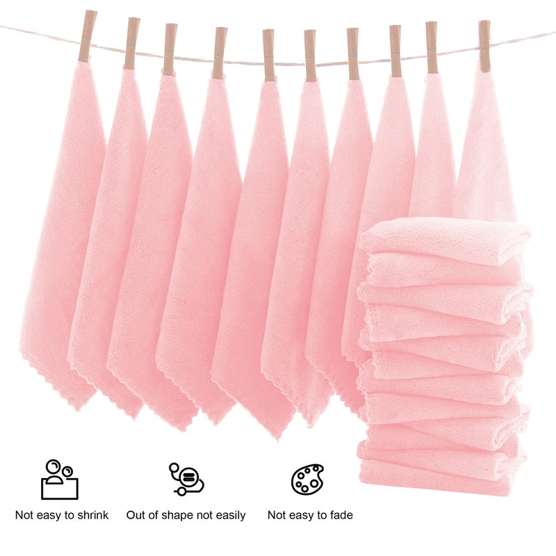 MOONQUEEN Ultra Soft Premium Washcloths Set - 12 x 12 inches - 24 Pack - Quick Drying - Highly Absorbent Coral Velvet Bathroom Wash Clothes - Use as Bath, Spa, Facial, Fingertip Towel (Pink) - Image 3