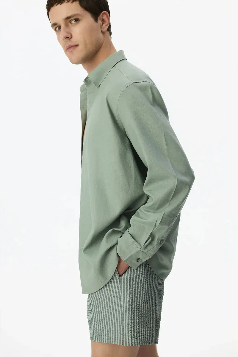 بنتي PENTI Men's Air Linen Blend Shirt