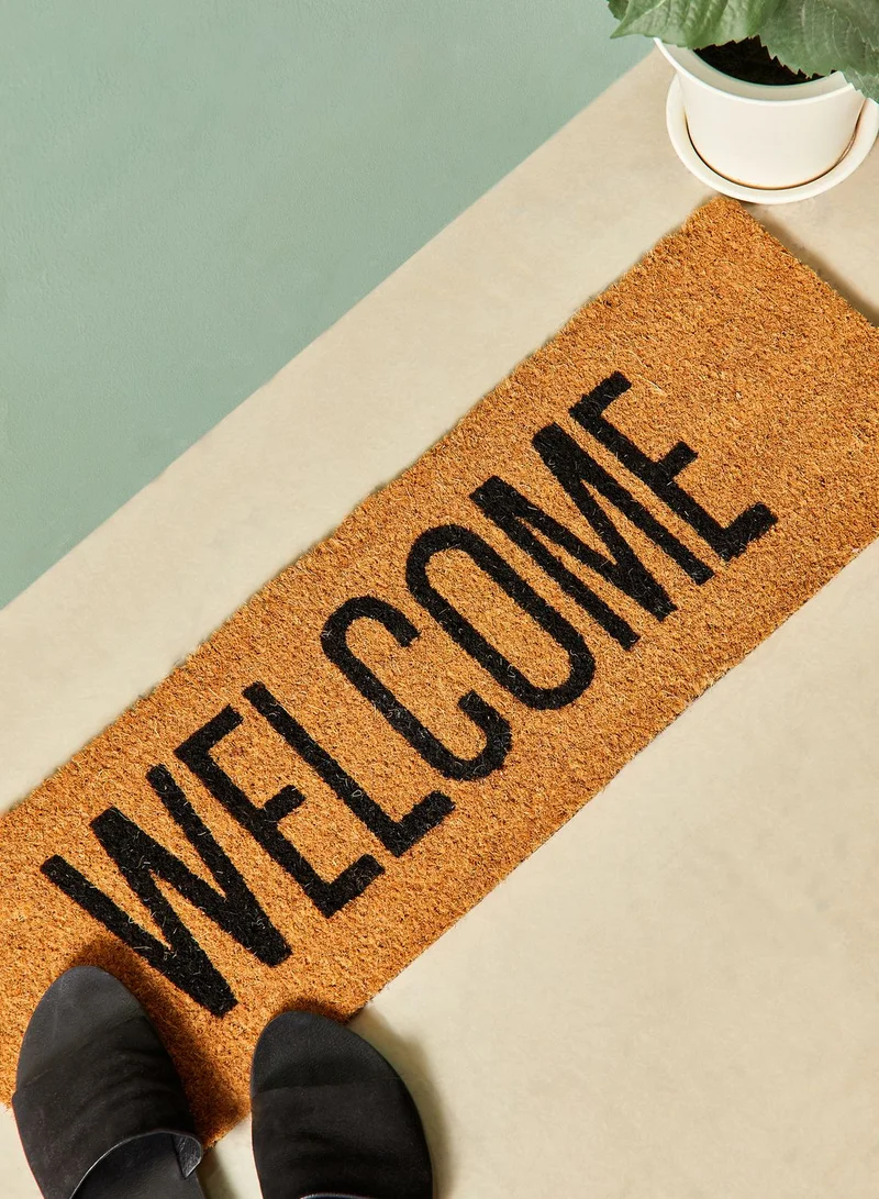 present time Welcome Door Mat
