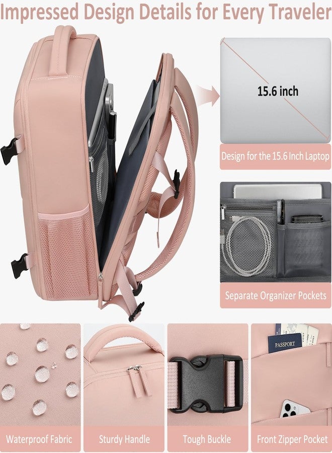 Tenot Travel Carry on Backpack, Laptop Backpack Flight Approved Personal Item Backpack, Pink, Large-15.6 Inch, Travel Backpacks - Image 4