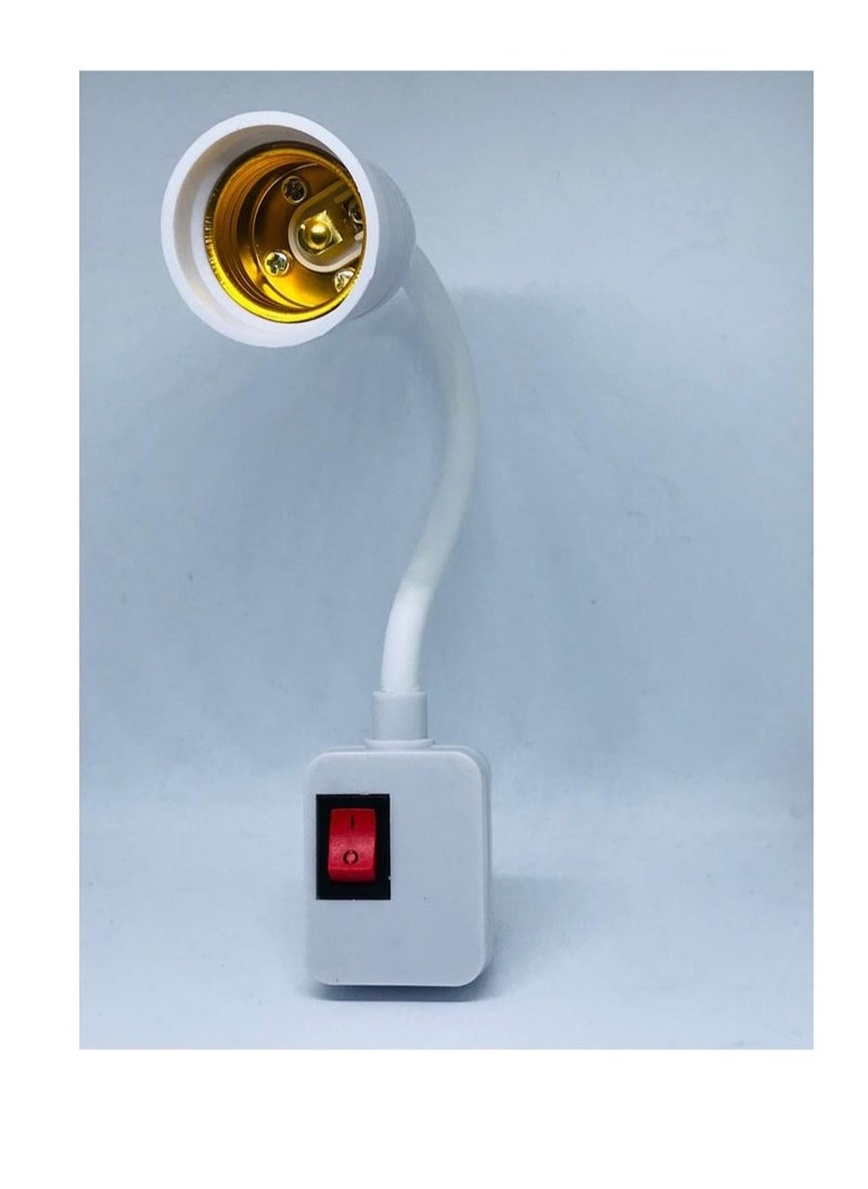 ELTRAZONE Plug in Light Socket Adapter with On/Off Switch, flexible neck Extension Lamp Bulb Holder Converter for night light Bedside lamp wall lamp bases  - Image 5