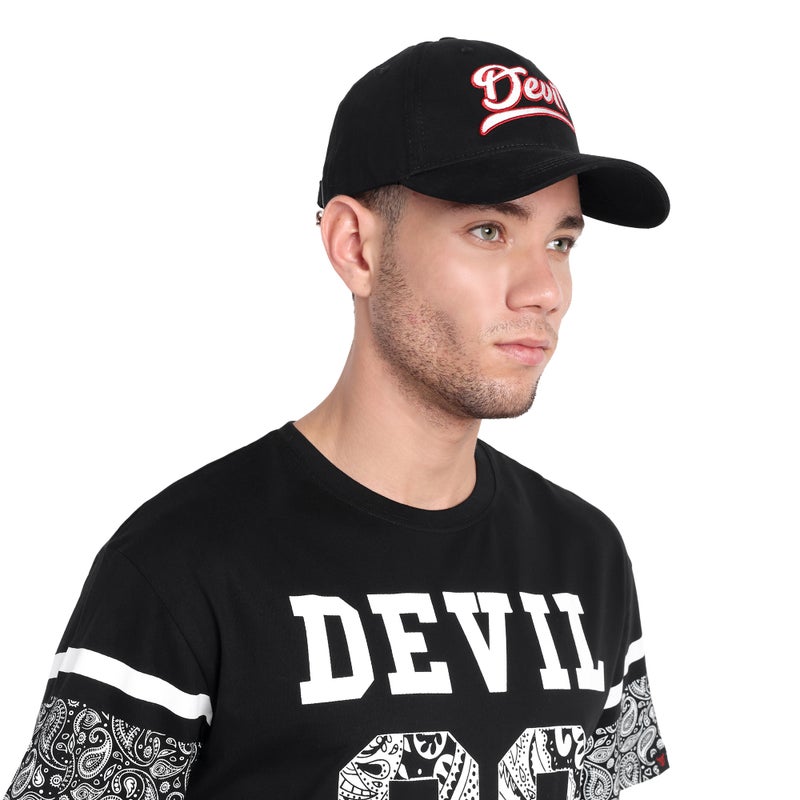 Go Devil Premium Devil Printed Embroidered Black Cap For Men - Image 4