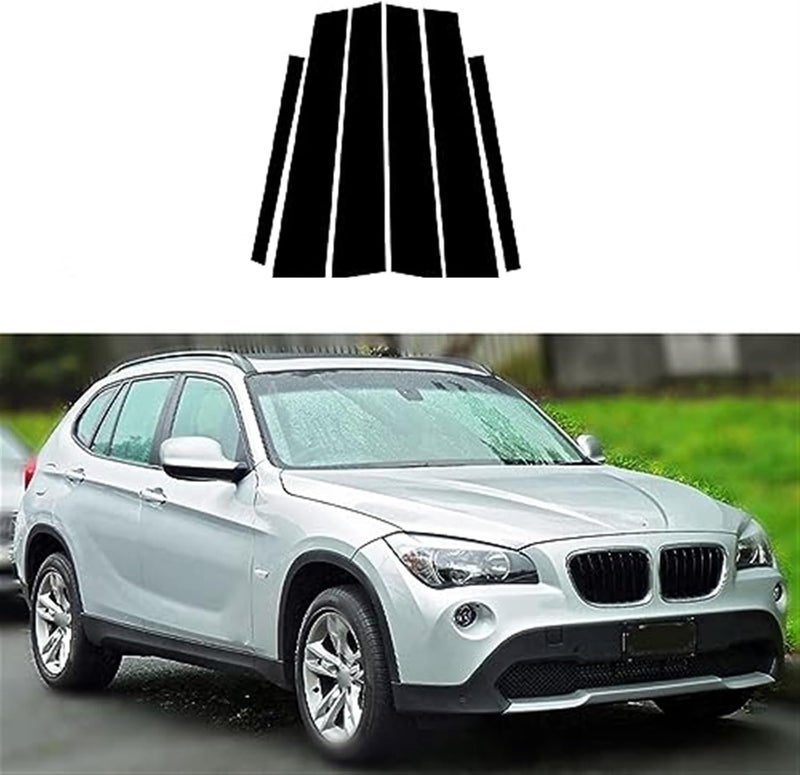 Vuzmode 8 Pcs Glossy Black Window Door Pillar Trim - Image 4