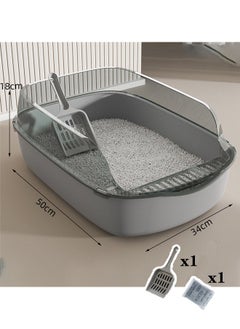 Generic Cat Litter Box with  with Scoop and Filter Pedal, Non-Sticky High Side Kitty Litter Box,Semi-Enclosed Open Top Cat Litter Box With Cat Litter Scoop,Cat Sandbox,Semi-enclosed Cat Toilet  - Image 2