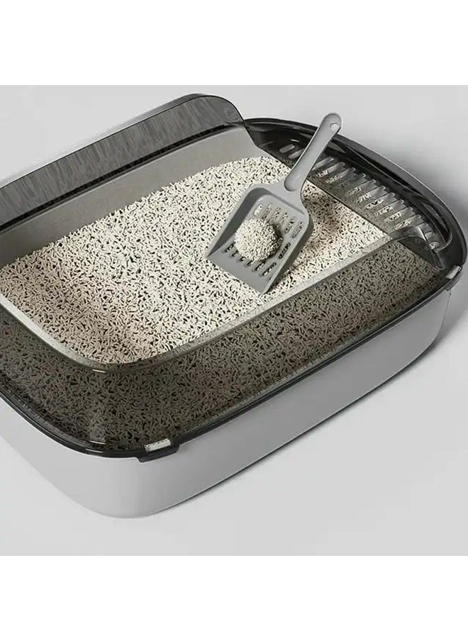Cat Litter Box with  with Scoop and Filter Pedal, Non-Sticky High Side Kitty Litter Box,Semi-Enclosed Open Top Cat Litter Box With Cat Litter Scoop,Cat Sandbox,Semi-enclosed Cat Toilet