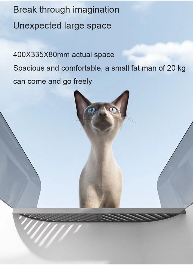 Cat Litter Box with  with Scoop and Filter Pedal, Non-Sticky High Side Kitty Litter Box,Semi-Enclosed Open Top Cat Litter Box With Cat Litter Scoop,Cat Sandbox,Semi-enclosed Cat Toilet