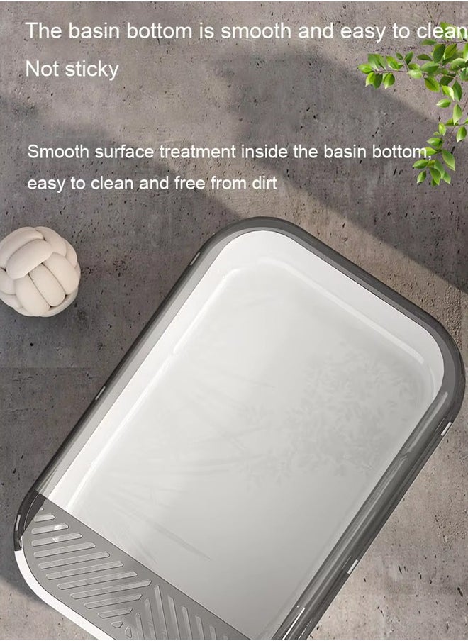 Cat Litter Box with  with Scoop and Filter Pedal, Non-Sticky High Side Kitty Litter Box,Semi-Enclosed Open Top Cat Litter Box With Cat Litter Scoop,Cat Sandbox,Semi-enclosed Cat Toilet