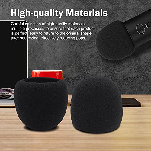 boseen Foam Microphone Windscreen for Blue Yeti - Professional Pop Filter for 2.5 Inch Diameter Microphones Sponge Mic Cover 2Pcs - Image 2