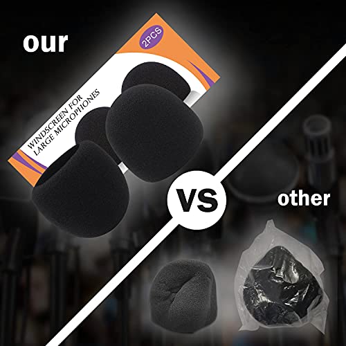 boseen Foam Microphone Windscreen for Blue Yeti - Professional Pop Filter for 2.5 Inch Diameter Microphones Sponge Mic Cover 2Pcs - Image 5