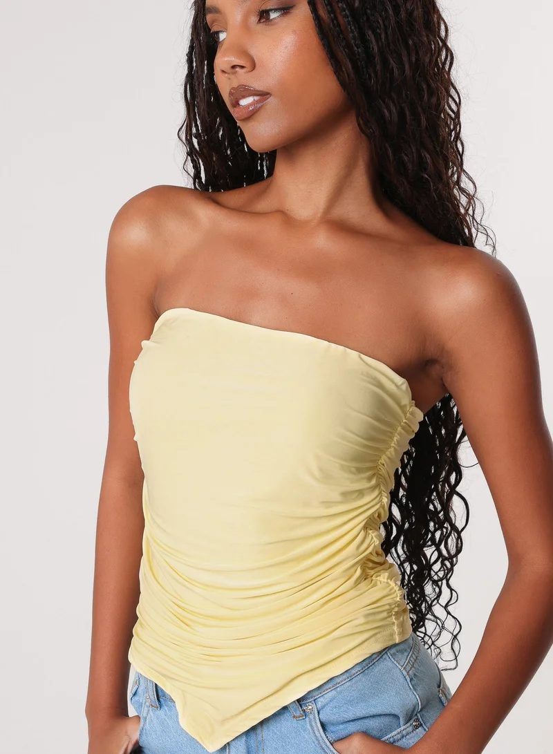 Pink Vanilla  Ruched Slinky Bandeau Top for Women | Best Price UAE