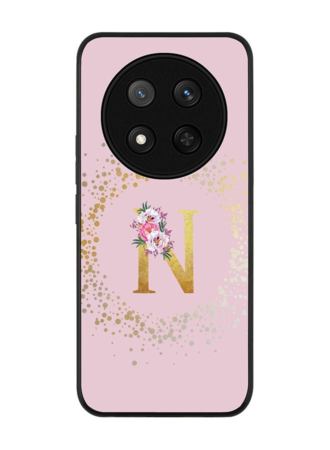 Stylizedd For Honor X9c / Honor Magic7 Lite 5G Case,Slim fit Camera Protection, Shockproof Thin Phone cover  - Custom Monogram Floral - N  (Pink ) - Image 1