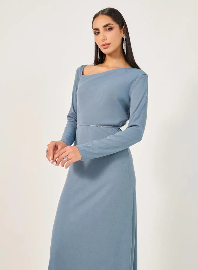 Styli Styli Plain Long Sleeves A-Line Maxi Dress