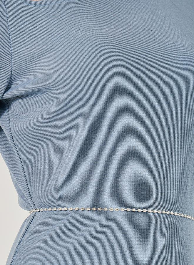 Styli Plain Long Sleeves A-Line Maxi Dress - Image 4