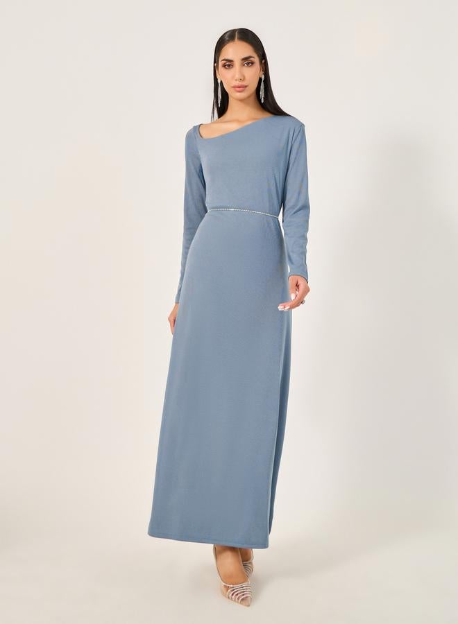 Styli Plain Long Sleeves A-Line Maxi Dress - Image 2