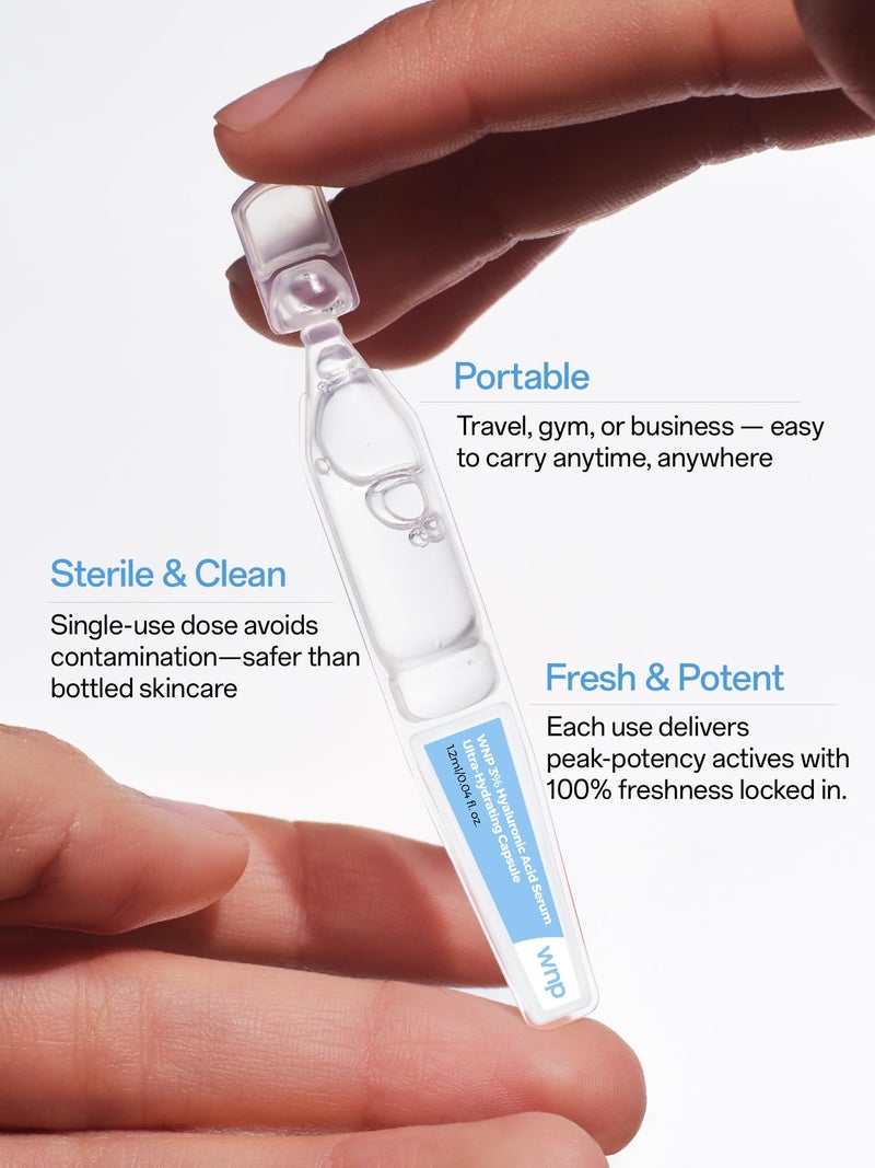 WNP Hyaluronic Acid Serum 3% for Face with 4D Multi-Layer Hydration | Ultra Hydrating Anti-Aging Serum | Moisturizer for Dry & Sensitive Skin | Pre-Makeup Skincare | Single-Use Vials 30PCS - Image 5