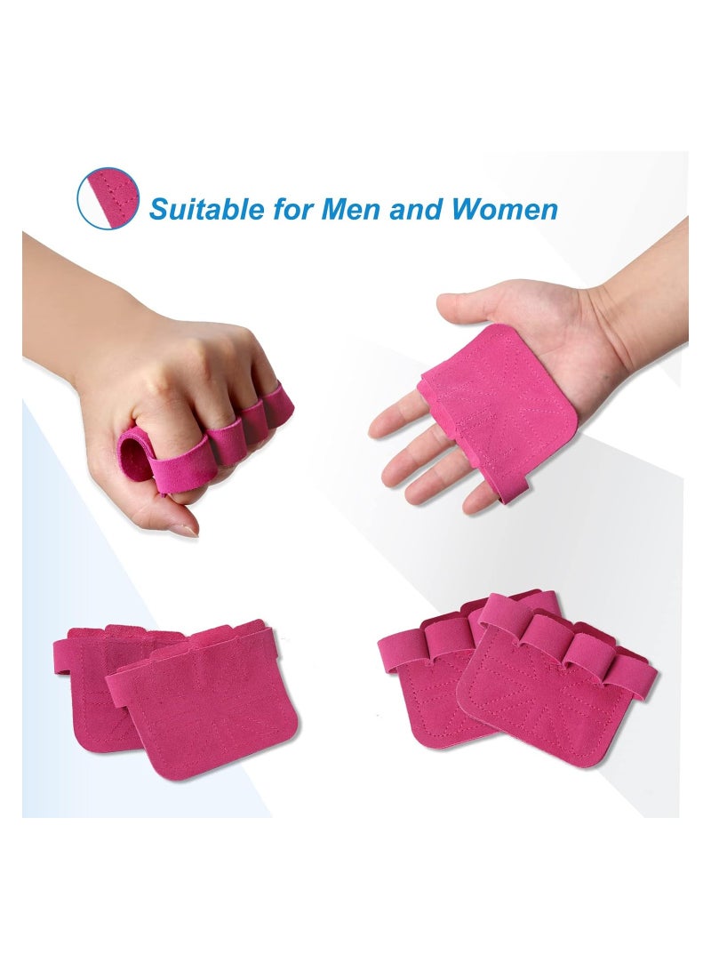 SYOSI وسادات قبضة الصالة الرياضية للياقة البدنية لرفع الأثقال وتمارين رفع الأثقال والتدريب المتقاطع ورفع الأثقال الميتة وقفازات تمرين الصالة الرياضية بحلقة 4 أصابع للرجال والنساء من Gripper لحماية راحة اليد - Image 4