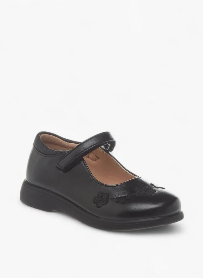 Flora Bella By Shoexpress Flora Bella Embroidered School Shoes With Hook And Loop Closure