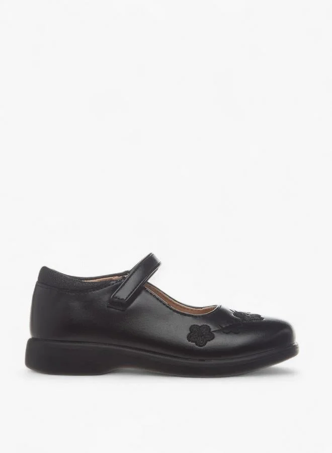 Flora Bella By Shoexpress Flora Bella Embroidered School Shoes With Hook And Loop Closure