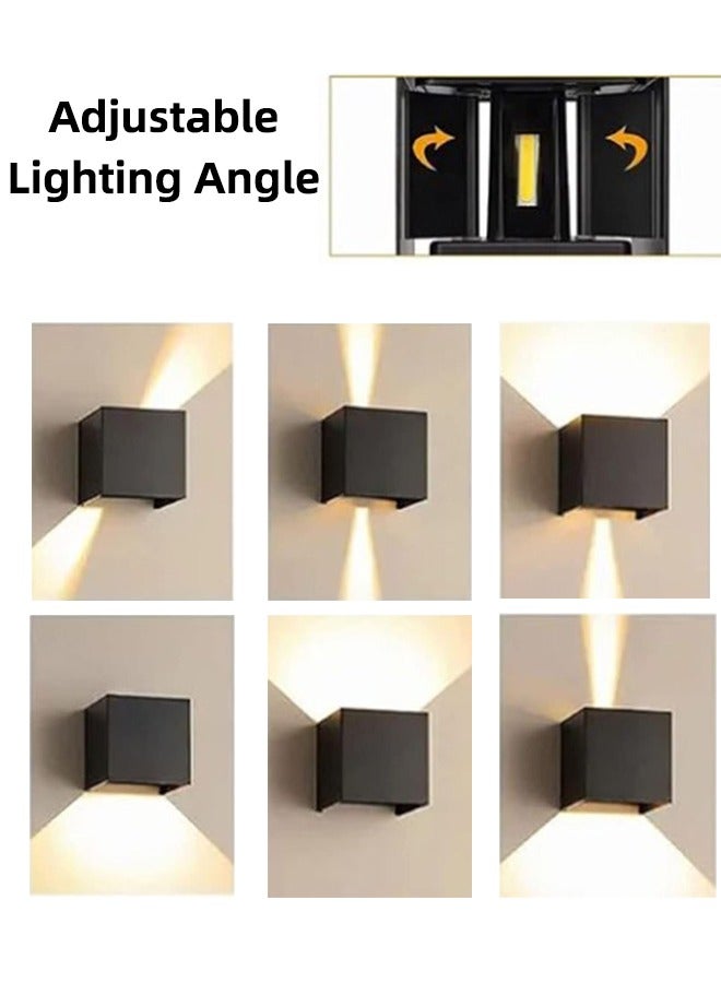 مصباح حائط LED خارجي، مقاوم للماء IP65 مع مصابيح حائط شعاع قابلة للتعديل، داخلي/خارجي، غرفة المعيشة، غرفة النوم، السلالم، الممر، ضوء أبيض دافئ، 5 واط × 2 - Image 2