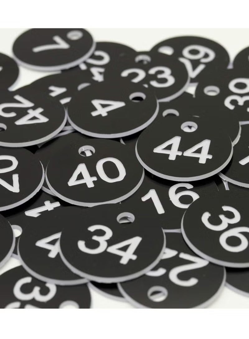 Generic Plastic ID Number Tags, Engraved Tags Key Tags Without Key Rings for Locker Dorm Hotel Bar Restaurant Club Restaurant Table Numbers (1-50, Black)  - Image 5