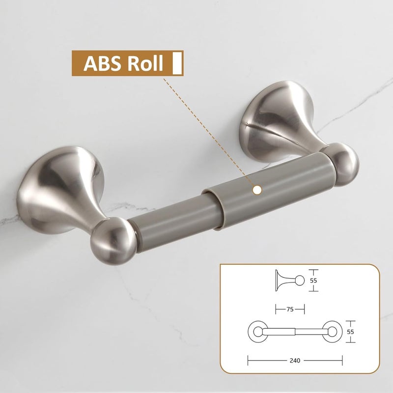 BGL Bathroom Accessories Set, Glossy Stain Nickel Expandable Towel Bar 4-Piece Bathroom Accessory Set Wall Mounted Towel Ring Robe Hook Toilet Paper Holder Towel Holder - Image 2
