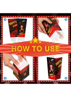 Containlol Containlol 24 Pcs Popcorn Boxes Party Favors Snack Treat Box Candy Cookie Container for Movie Cinema Theme Birthday Party Baby Shower Favor Supplies(Classic Style)  - Image 4