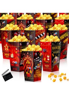 Containlol Containlol 24 Pcs Popcorn Boxes Party Favors Snack Treat Box Candy Cookie Container for Movie Cinema Theme Birthday Party Baby Shower Favor Supplies(Classic Style)  - Image 1