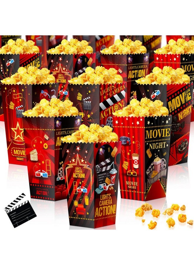 Containlol 24 Pcs Popcorn Boxes Party Favors Snack Treat Box Candy Cookie Container for Movie Cinema Theme Birthday Party Baby Shower Favor Supplies(Classic Style) - Image 1