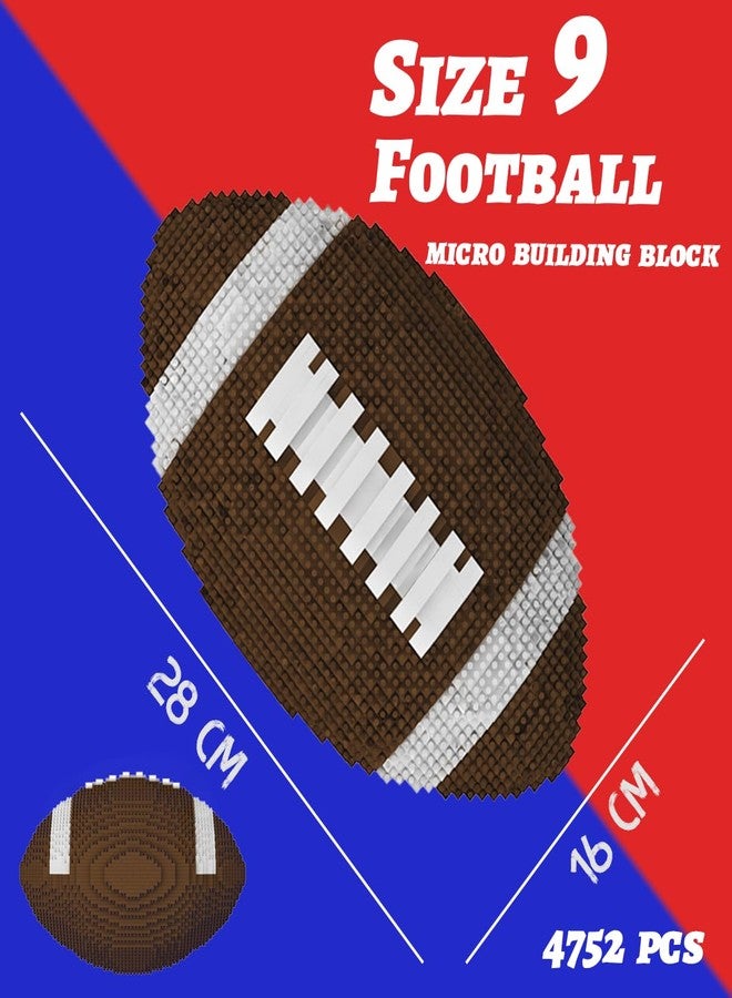 HONLANCH Size 9 Football Micro Building Blocks Set(4752PCS) 1:1 Collect and Display Model,Gift for Adults and Kids - Image 4