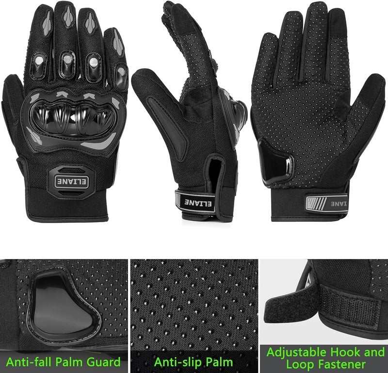 Eliane RG3 Full Finger Bike Riding Gloves with Touch Screen Protective Knuckle Breathable Washable Suede Padding Tactical Hand Protection for Off Road Motorbike Racing Cycling Motorcycle Glove (L) - Image 5