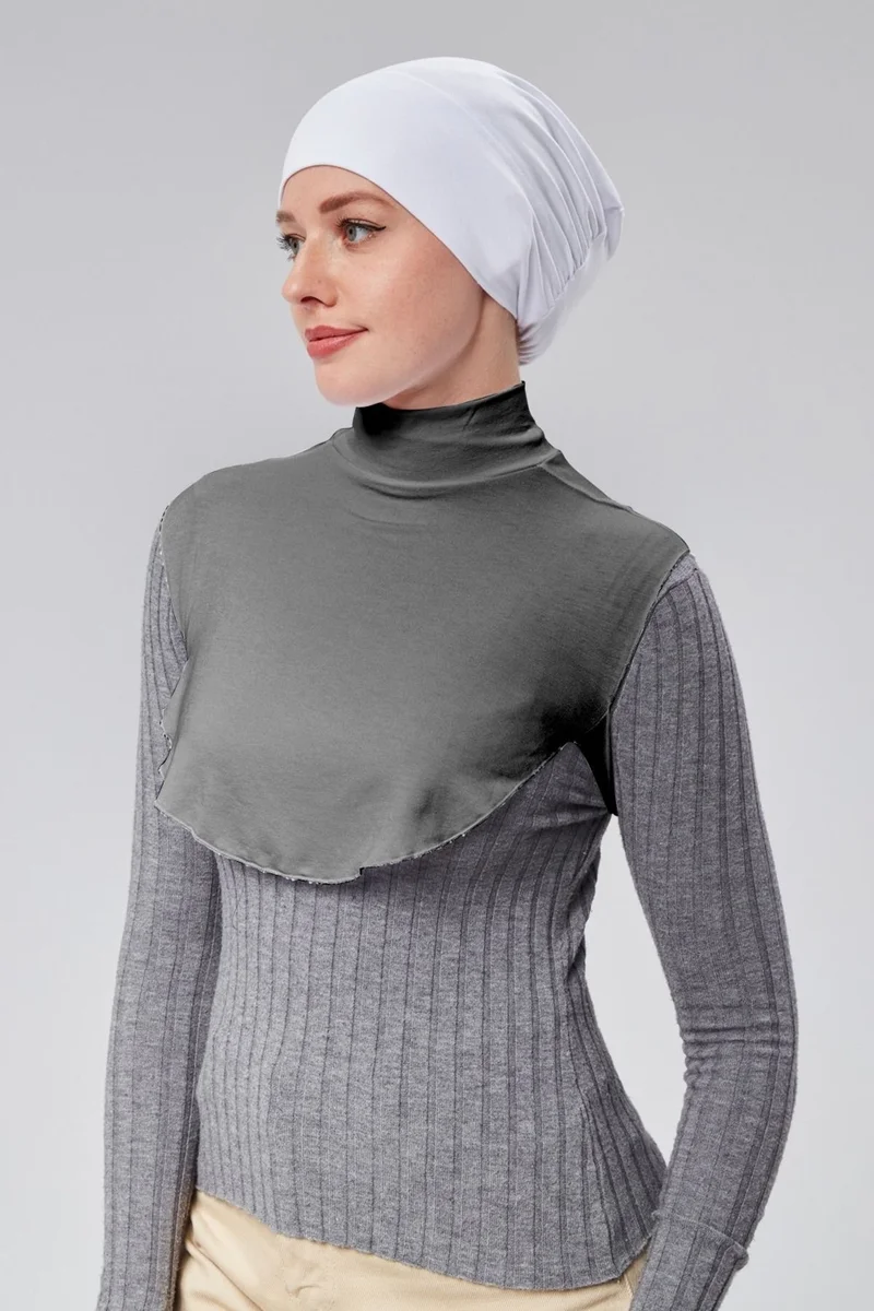 سونباهار مودا Autumn Fashion Hijab Half Turtleneck Bagel Neck Collar Combed Cotton Solid Color