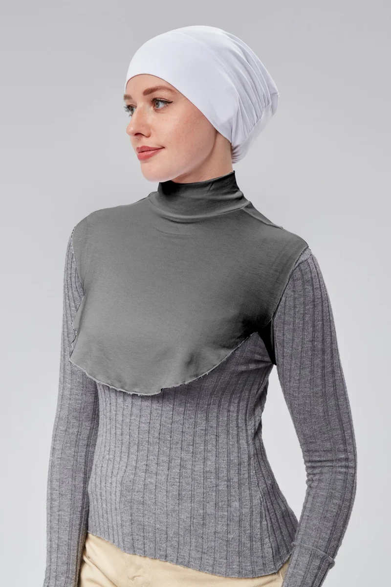 سونباهار مودا Autumn Fashion Hijab Half Turtleneck Bagel Neck Collar Combed Cotton Solid Color