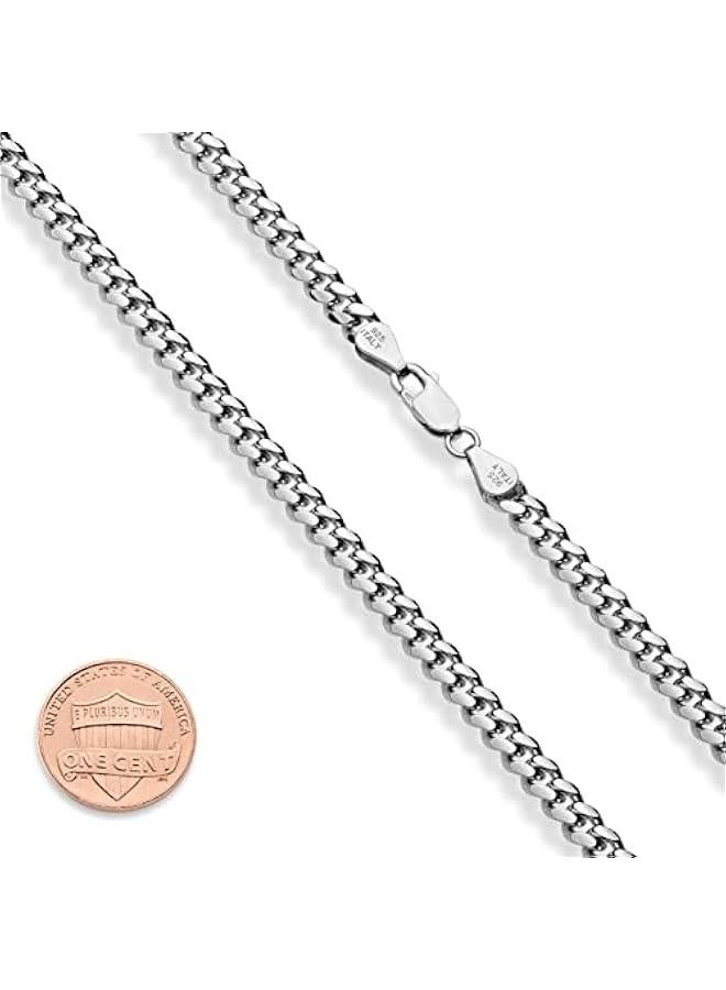 Arabest Italian Heavy 925 Sterling Silver Thick 3.2mm, 5mm, 7mm Curb Cuban Link Chain Necklace for Men Made in Italy - Image 2