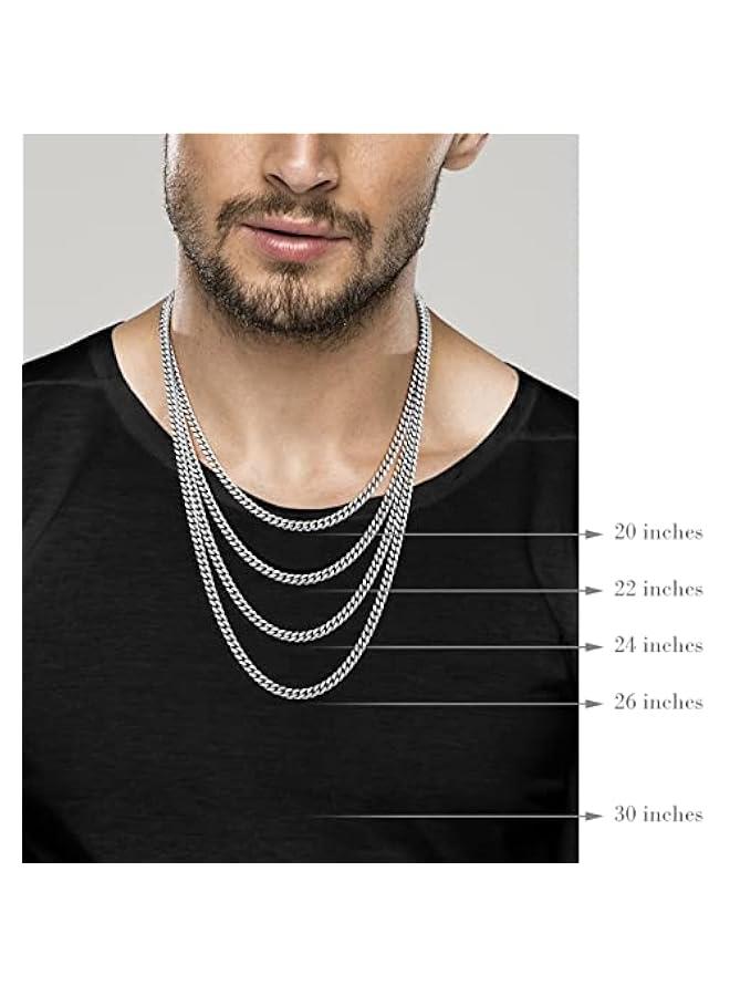 Arabest Italian Heavy 925 Sterling Silver Thick 3.2mm, 5mm, 7mm Curb Cuban Link Chain Necklace for Men Made in Italy - Image 5