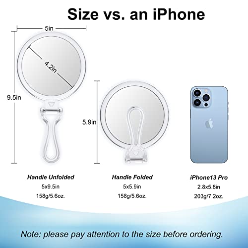 AMISCE 20x Magnifying Mirror, Travel Handheld Mirror - 2-Sided with 1X 20X Magnification Adjustable Handle, Portable, Small, Girl Women Mother's Gift - Image 5