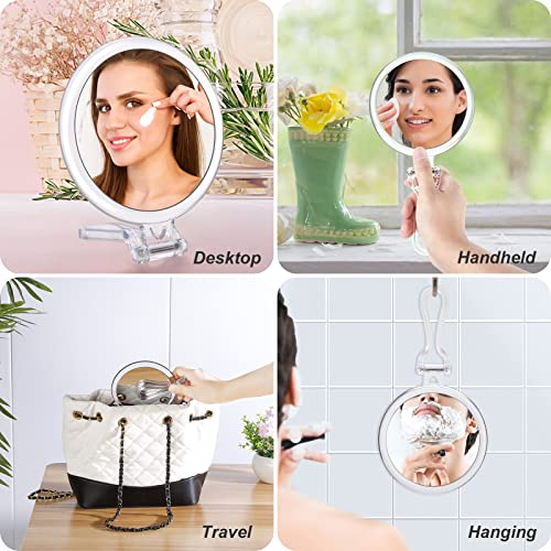 AMISCE 20x Magnifying Mirror, Travel Handheld Mirror - 2-Sided with 1X 20X Magnification Adjustable Handle, Portable, Small, Girl Women Mother's Gift - Image 4