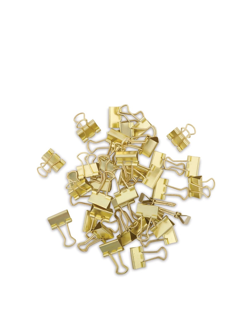 Flamingo Binder Clip Paper Clamps, Assorted Sizes (Mini, Small, Medium, Large), 100 Pcs Clips for Office School Supplies (Gold) - Image 5